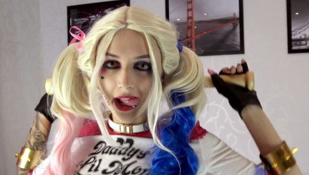 manyvids purple bitch harley sits on her bat